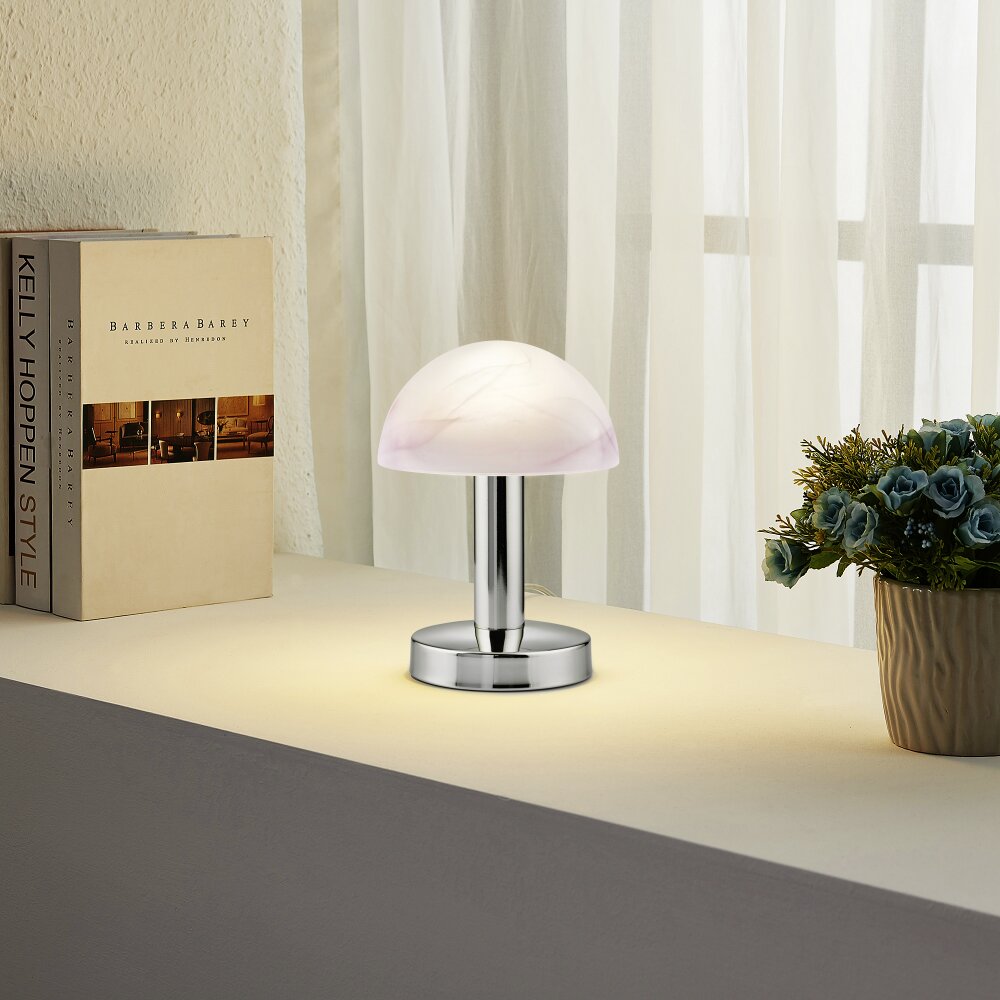 Trio Fynn 2 Tafellamp Aluminium, Chroom, 1-licht main product photo