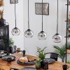 Koyoto  Hanger Glas 15 cm Chroom, Duidelijk, Rookkleurig, 4-lichts