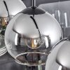 Koyoto  Hanger Glas 15 cm Chroom, Duidelijk, Rookkleurig, 4-lichts