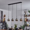 Koyoto  Hanger Glas 15 cm Chroom, Rookkleurig, 4-lichts