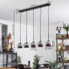 Koyoto  Hanger Glas 15 cm Chroom, Rookkleurig, 5-lichts