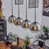 Koyoto  Plafondlamp Glas 20 cm Chroom, Duidelijk, Rookkleurig, 4-lichts