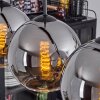 Koyoto  Plafondlamp Glas 20 cm Chroom, Duidelijk, Rookkleurig, 4-lichts