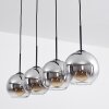 Koyoto  Plafondlamp Glas 20 cm Chroom, Duidelijk, Rookkleurig, 4-lichts