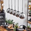 Koyoto  Plafondlamp Glas 20 cm Chroom, Rookkleurig, 5-lichts