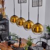 Koyoto  Plafondlamp Glas 20 cm Goud, Duidelijk, 4-lichts