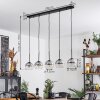 Koyoto  Hanger Glas 15 cm Chroom, Duidelijk, Rookkleurig, 5-lichts