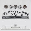 Koyoto  Hanger Glas 15 cm Chroom, Duidelijk, Rookkleurig, 5-lichts