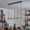 Koyoto  Hanger Glas 15 cm Chroom, Duidelijk, Rookkleurig, 5-lichts