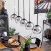 Koyoto  Hanger Glas 15 cm Chroom, Duidelijk, Rookkleurig, 5-lichts