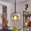 Koyoto  Hanger Glas 15 cm Chroom, Duidelijk, Rookkleurig, 1-licht