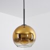 Koyoto  Plafondlamp Glas 20 cm Goud, Duidelijk, 1-licht