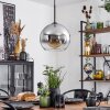 Koyoto  Hanger Glas 25 cm Chroom, Duidelijk, Rookkleurig, 1-licht
