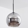 Koyoto  Hanger Glas 25 cm Chroom, Rookkleurig, 1-licht
