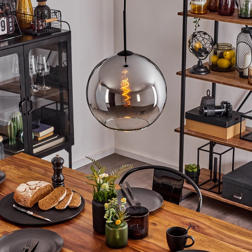 Koyoto Hanger Glas 30 cm Chroom, Duidelijk, Rookkleurig, 1-licht main product photo