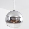 Koyoto  Hanger Glas 30 cm Chroom, Duidelijk, Rookkleurig, 1-licht