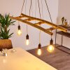 Canazei Hanglamp Bruin, Hout licht, Zwart, 4-lichts