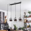 Koyoto  Plafondlamp Glas 20 cm Chroom, Rookkleurig, 3-lichts