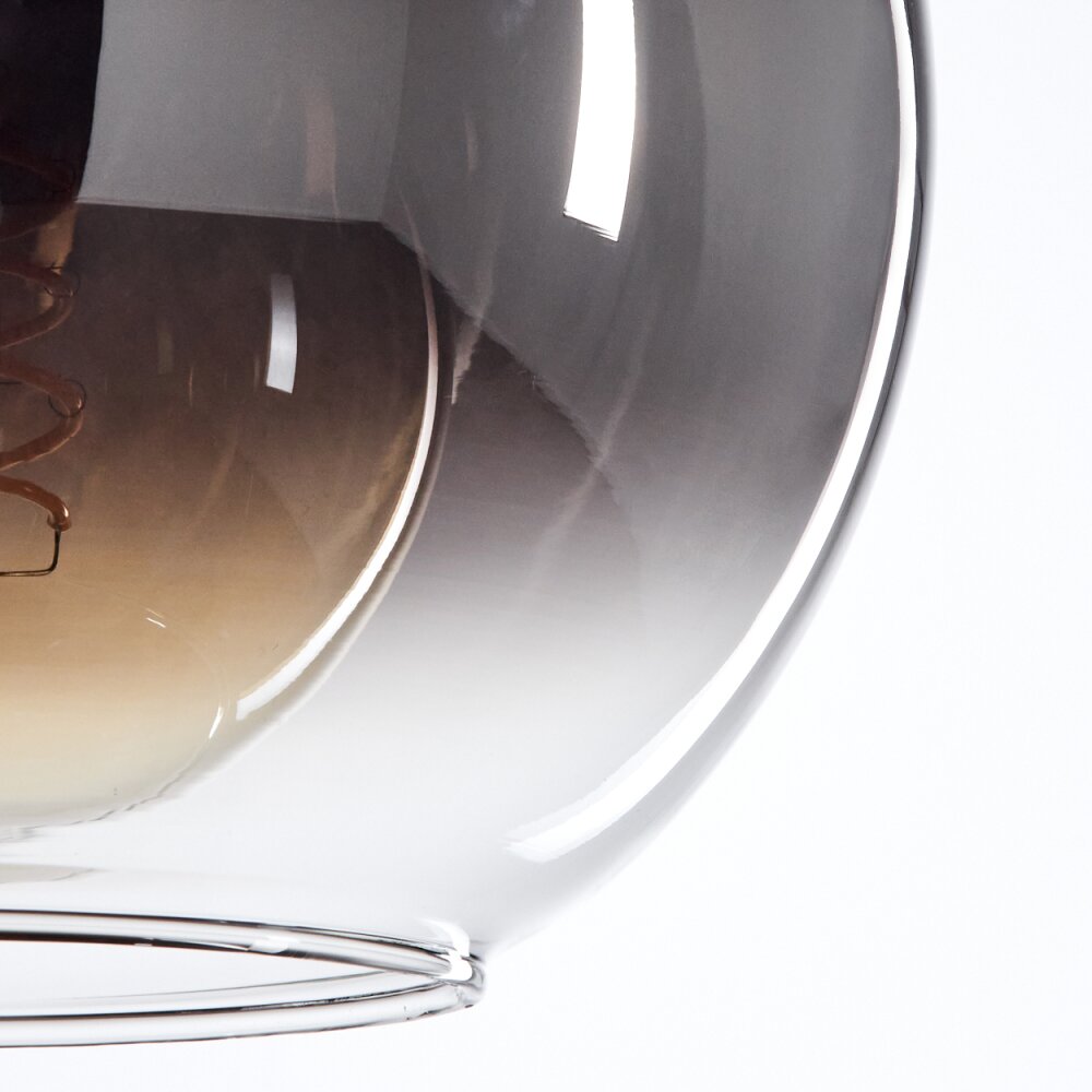 Koyoto  Plafondlamp Glas 20 cm Chroom, Duidelijk, Rookkleurig, 3-lichts