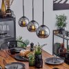 Koyoto  Hanger Glas 15 cm Chroom, Rookkleurig, 3-lichts