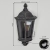 Hongkong Buiten muurverlichting Zwart, Zilver, 1-licht, Bewegingsmelder