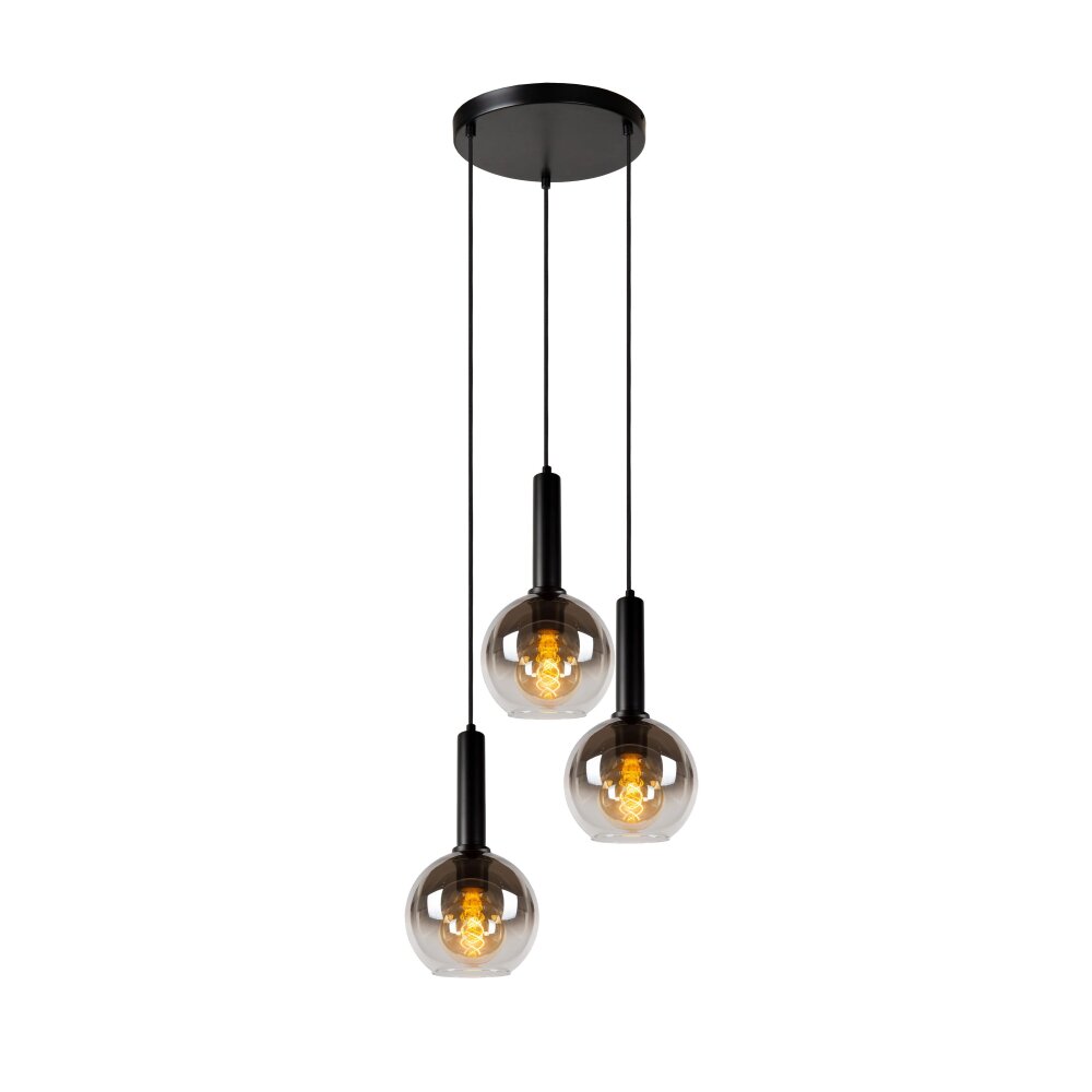 Lucide MARIUS Hanglamp Zwart, 3-lichts main product photo