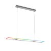 Leuchten-Direkt FELIX60 Hanglamp LED Staal geborsteld, 2-lichts, Afstandsbediening, Kleurwisselaar