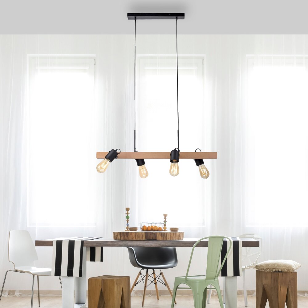 Leuchten-Direkt CANOP Hanglamp Natuurlijke kleuren, Zwart, 4-lichts main product photo