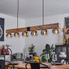 Vouhet Hanglamp Bruin, houtlook, Zwart, 6-lichts