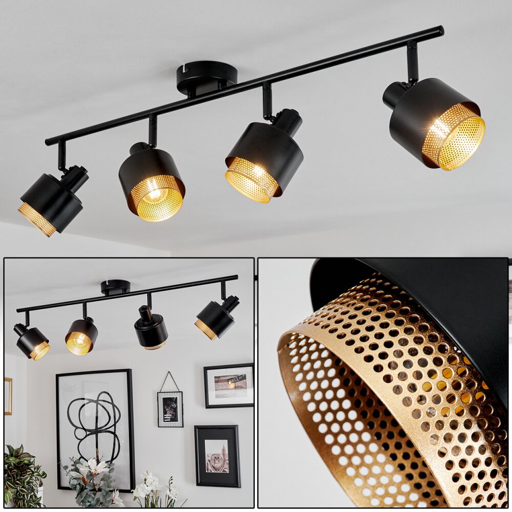 Pegos Plafondlamp Zwart, 4-lichts main product photo