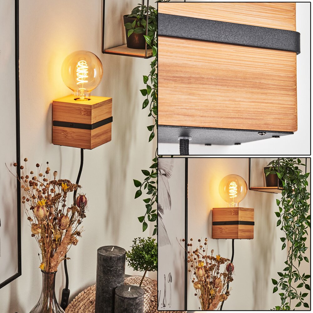 Nebrijo Muurlamp Natuurlijke kleuren, Zwart, 1-licht main product photo