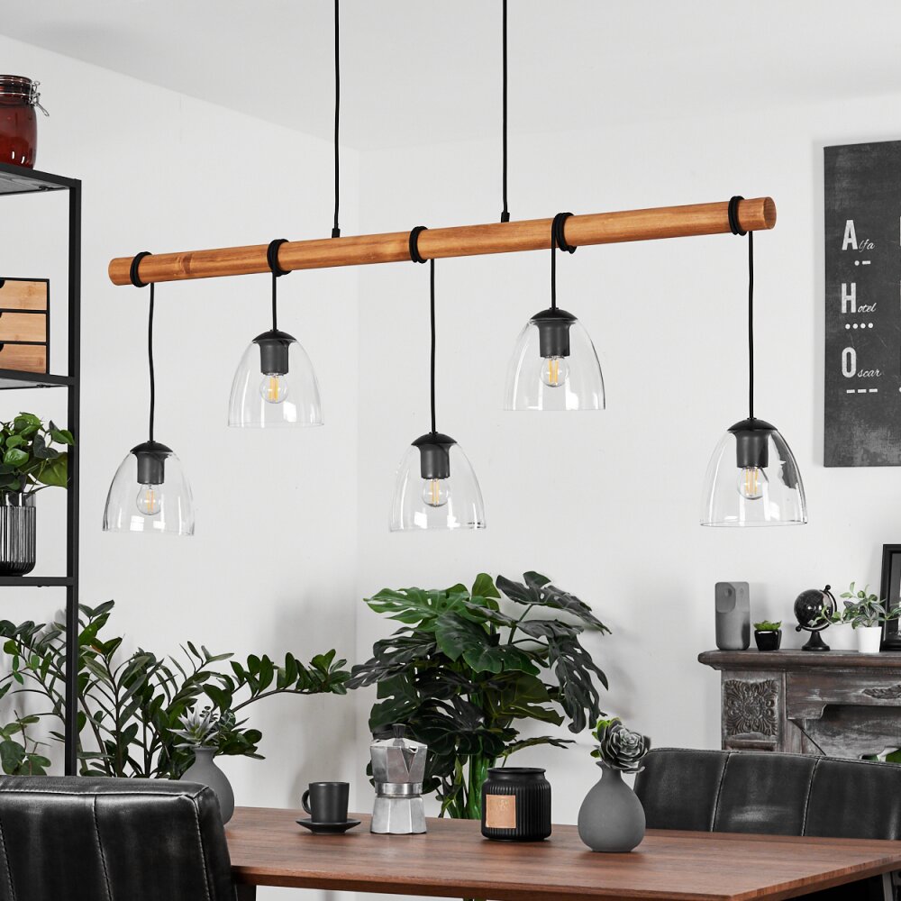 Afurada Hanglamp Natuurlijke kleuren, Zwart, 5-lichts