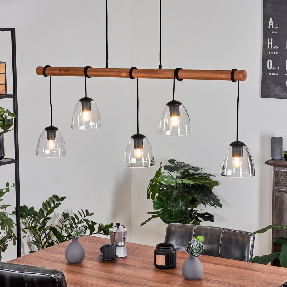 Afurada Hanglamp Natuurlijke kleuren, Zwart, 5-lichts