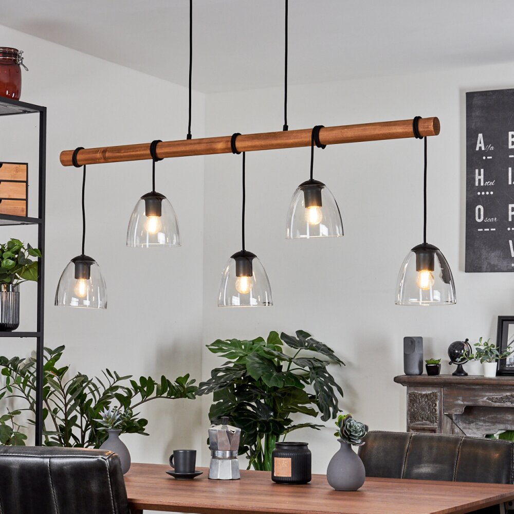 Afurada Hanglamp Natuurlijke kleuren, Zwart, 5-lichts