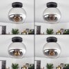 Koyoto  Plafondlamp Glas 20 cm Chroom, Duidelijk, Rookkleurig, 1-licht
