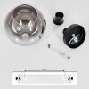Koyoto  Plafondlamp Glas 20 cm Chroom, Duidelijk, Rookkleurig, 1-licht