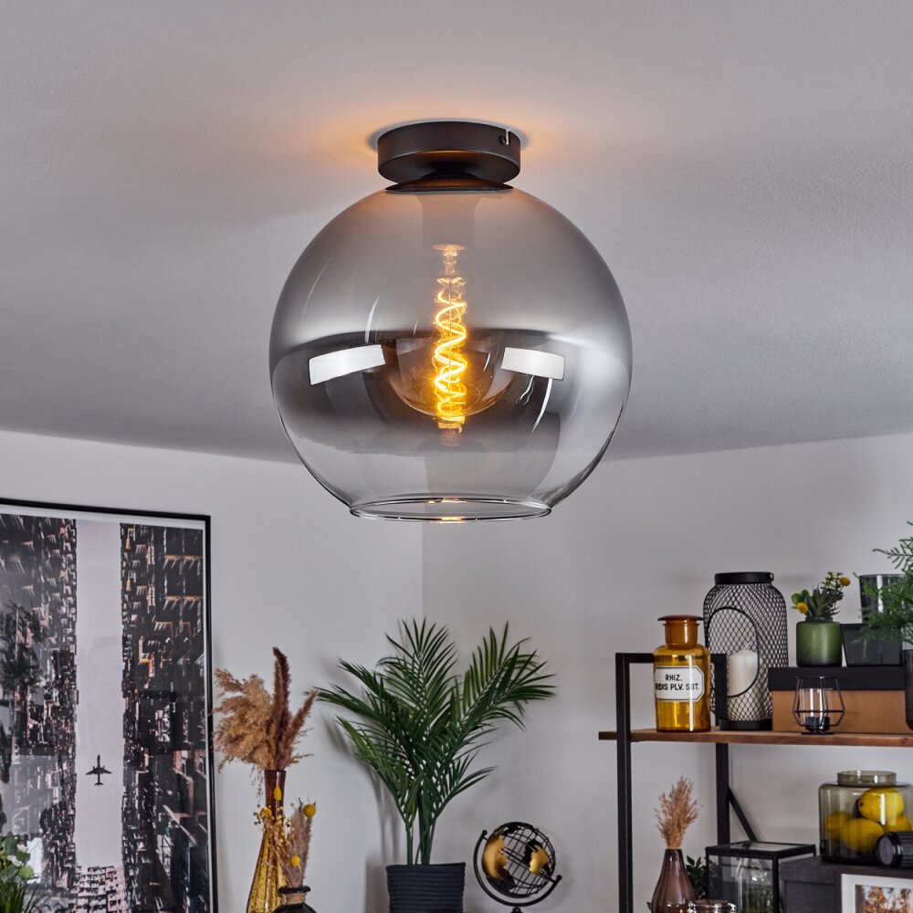 Koyoto Plafondlamp Glas 30 cm Duidelijk, Rookkleurig, 1-licht main product photo