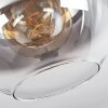 Koyoto  Plafondlamp Glas 30 cm Duidelijk, Rookkleurig, 1-licht
