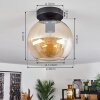 Koyoto  Plafondlamp Glas 20 cm Amber, 1-licht