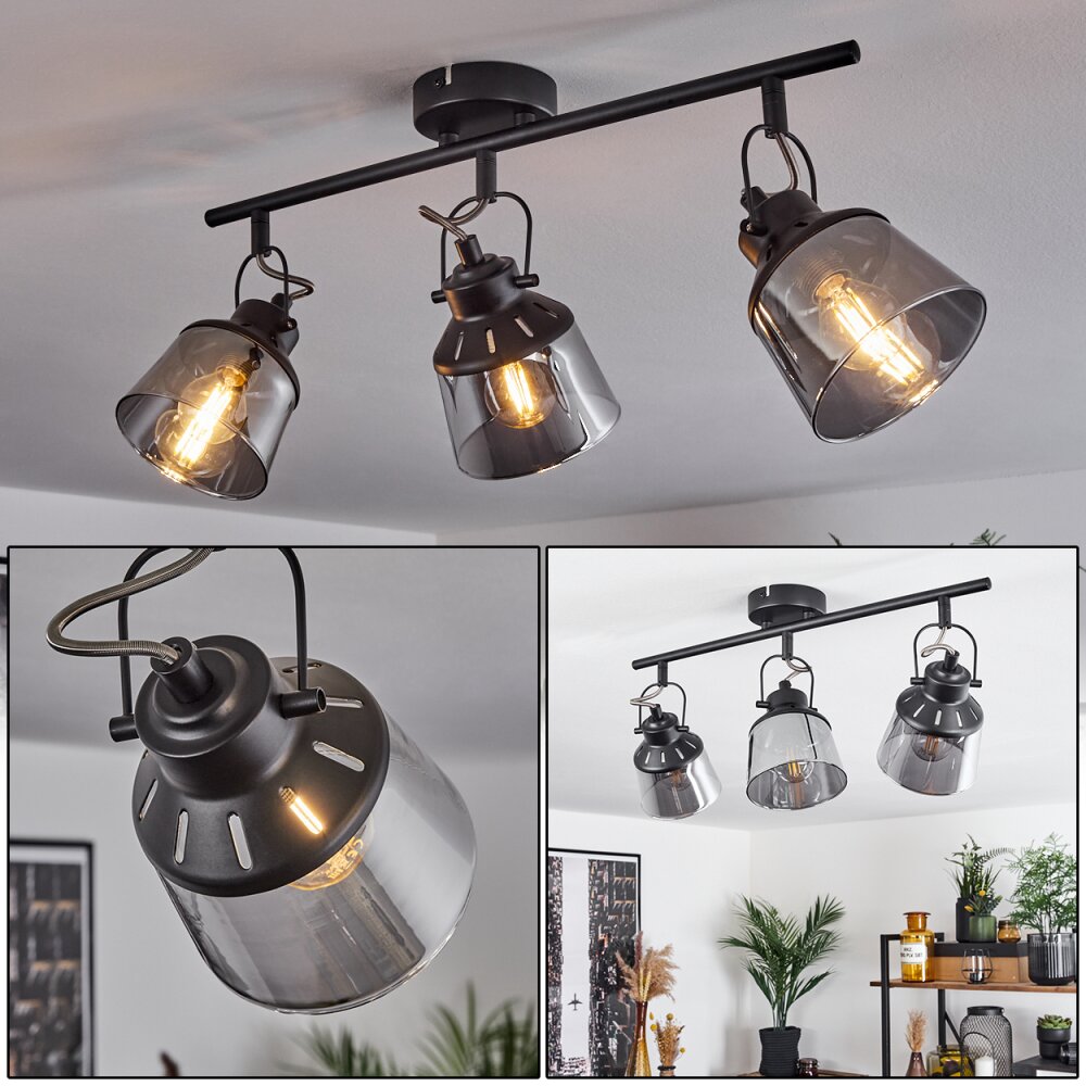Safari Plafondlamp Zwart, 3-lichts main product photo