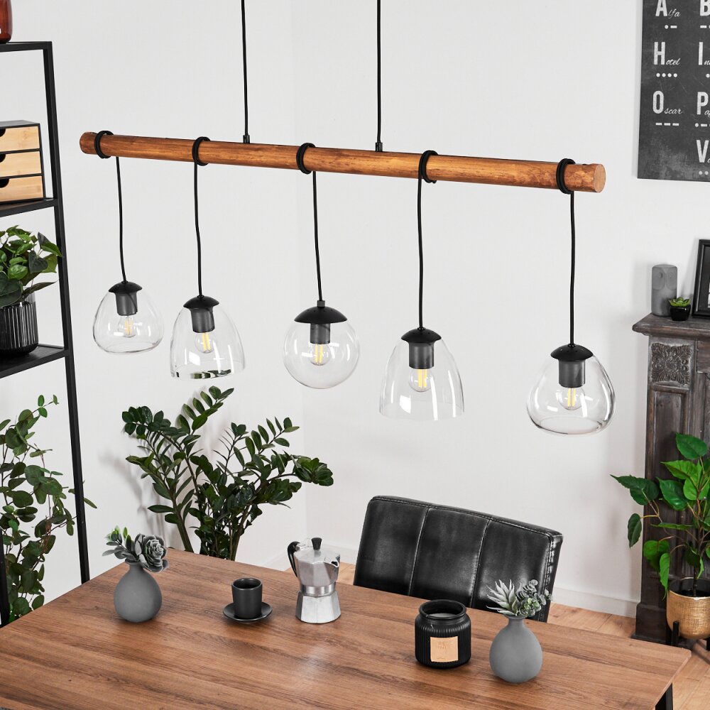 Afurada Hanglamp Natuurlijke kleuren, Zwart, 5-lichts