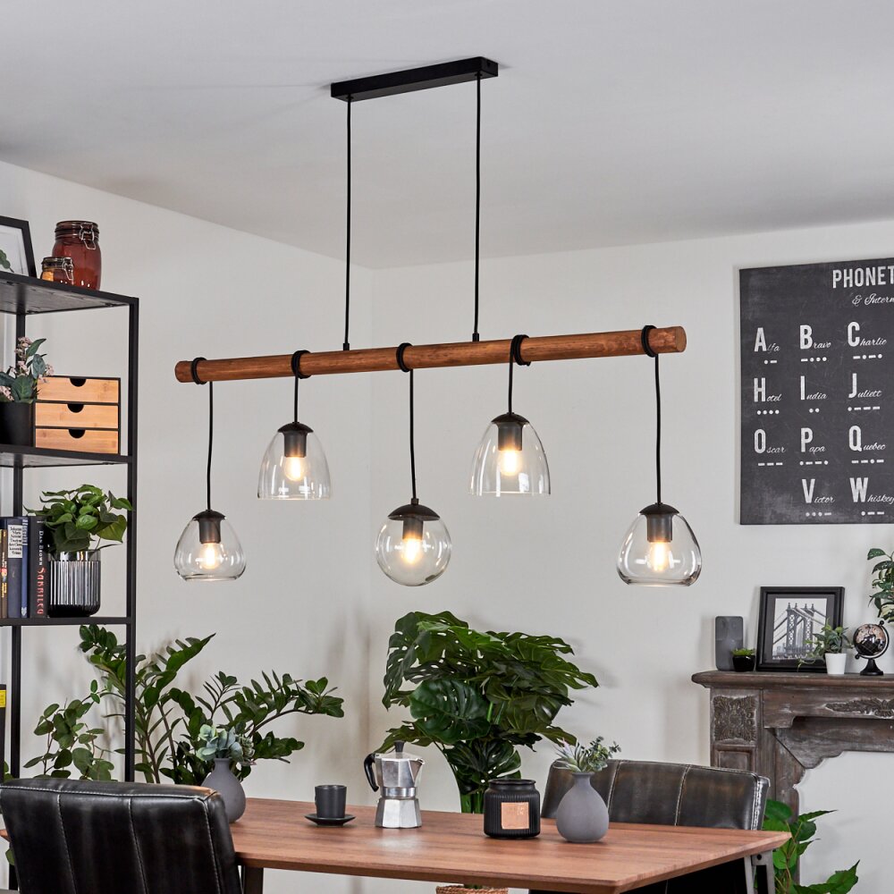 Afurada Hanglamp Natuurlijke kleuren, Zwart, 5-lichts