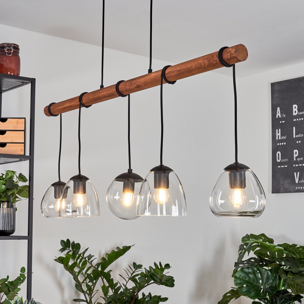Afurada Hanglamp Natuurlijke kleuren, Zwart, 5-lichts