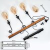 Pedreles Hanglamp Natuurlijke kleuren, Zwart, 4-lichts