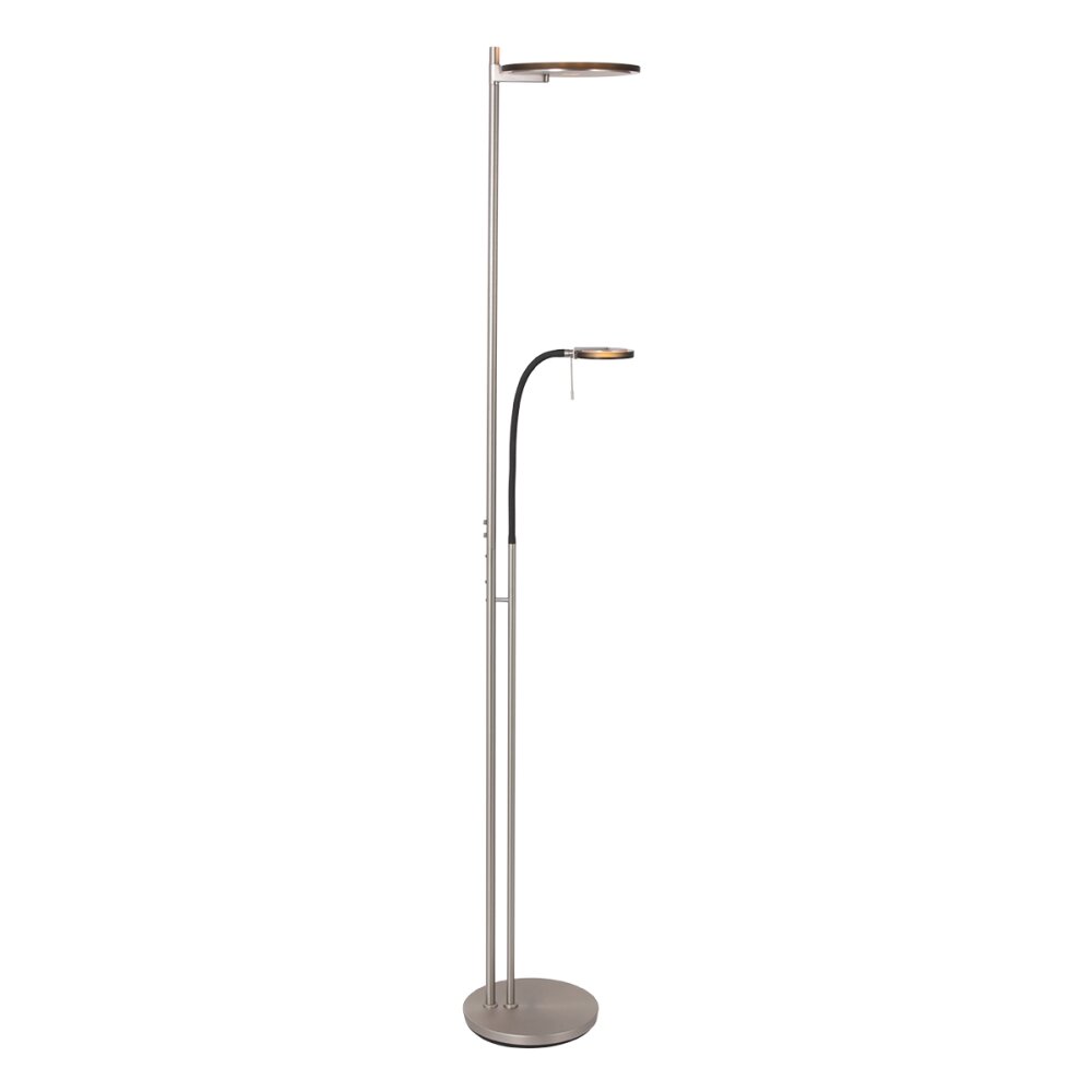Steinhauer Turound Uplighter LED Staal geborsteld, 2-lichts