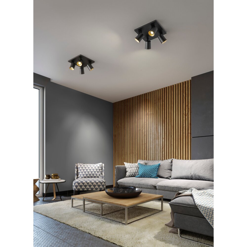 Fabas Luce Modo Plafondlamp Zwart, 4-lichts main product photo