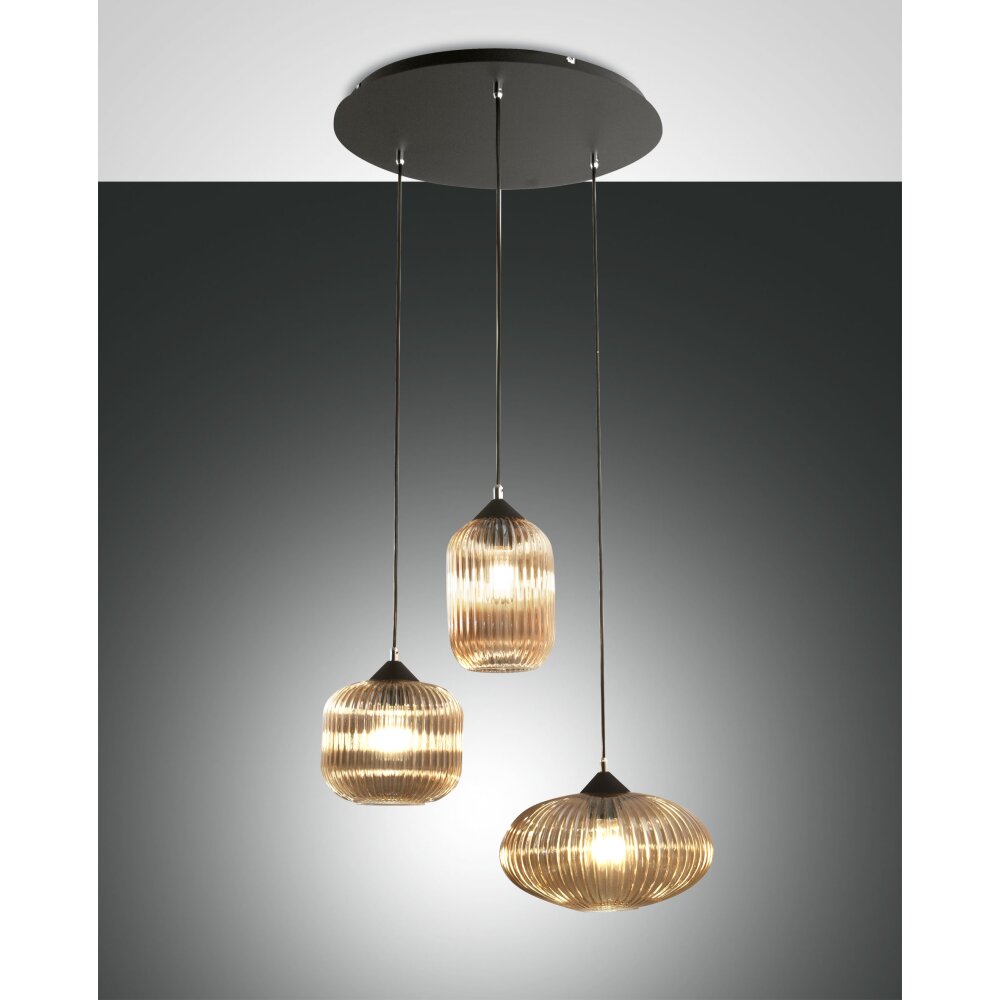 Fabas Luce Nordal Hanglamp Zwart, 3-lichts main product photo