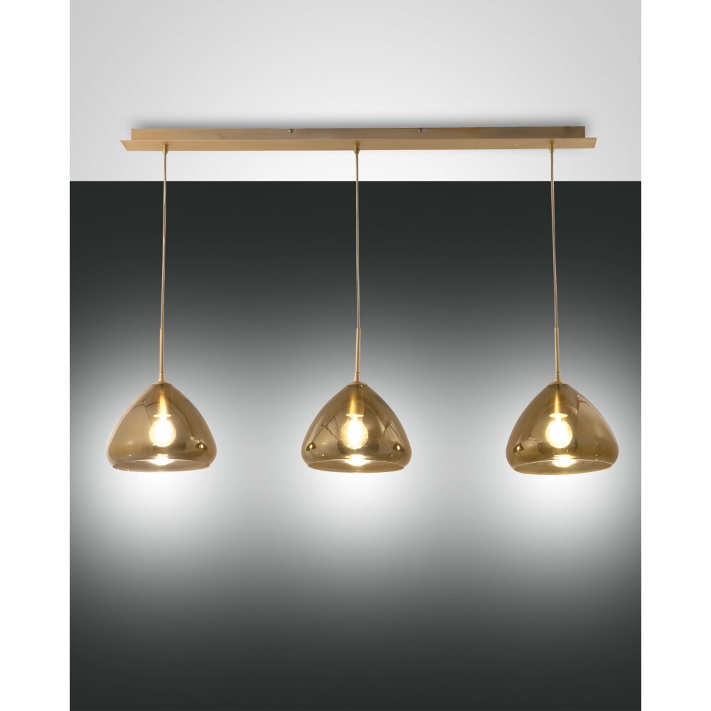 Fabas Luce Glow Hanglamp Messing, 3-lichts main product photo