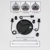 Koyoto  Hanger Glas 15 cm, 20 cm, 25 cm Chroom, Rookkleurig, 3-lichts