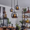 Koyoto  Hanger Glas 15 cm, 20 cm, 25 cm Chroom, Rookkleurig, 3-lichts